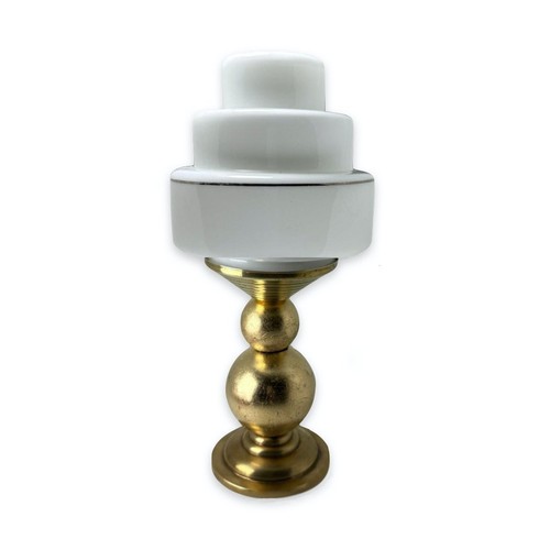 Art deco brass lamp - lamp, white