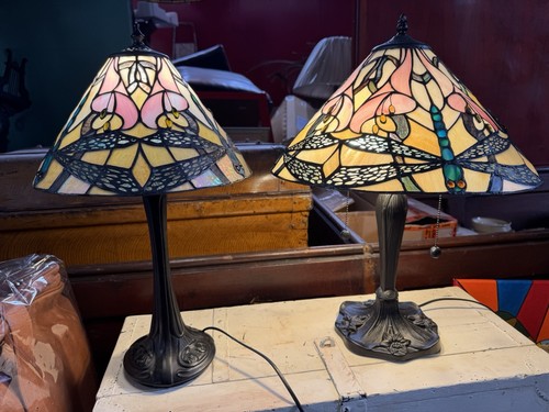 Pair tiffany table lamps - tiffany, &