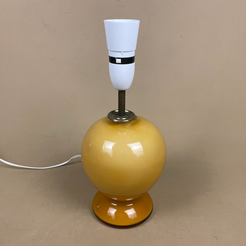 Vintage yellow glass lamp - vintage,
