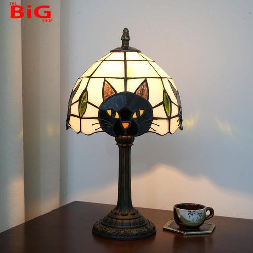 Tiffany style black - black, cat