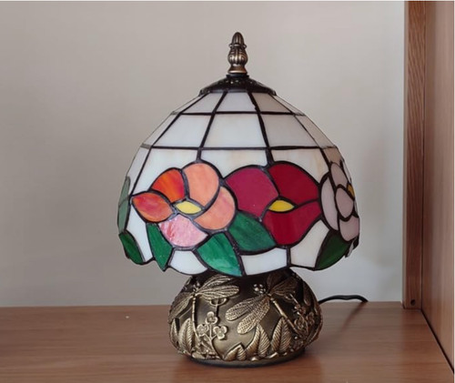 Small glass table lamp - glass, vintage